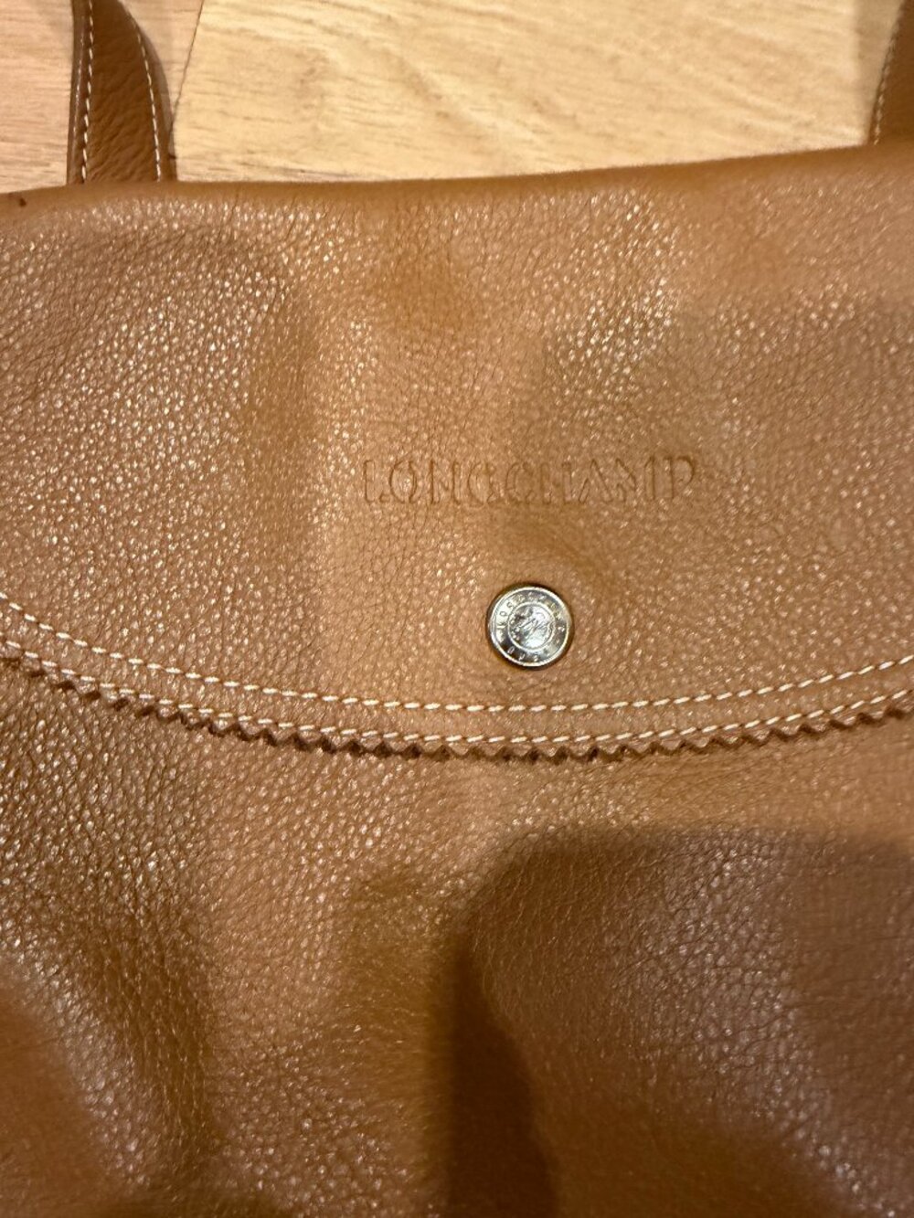 Longchamp Tan Leather Studded Flap Crossbody Bag - Picture 2 of 4